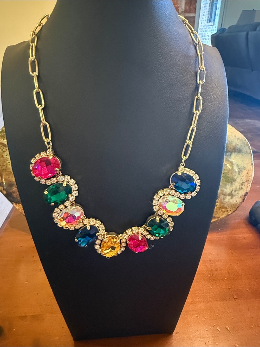 Multicolor Crystal Statement Necklace - Women Jewelry